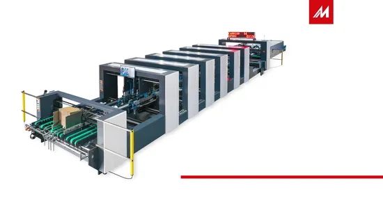 Máquina automática para cartonagem e colagem dobrável de papelão ondulado